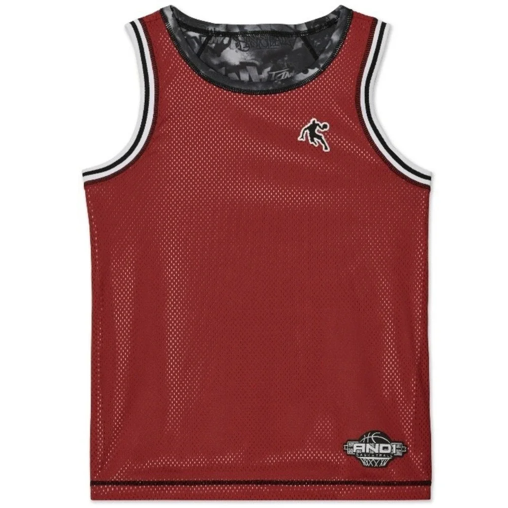 AND1 Boys Active Reversible Tank Top XL 14-16 New with Tags Red Black Breathable